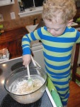 Mixing the batter