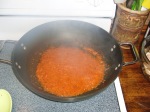 Simmering the tomato/onion mixture